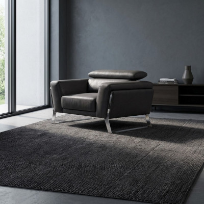 Wunnzëmmer Schwaarze Fauteuil Clubfauteuil Relaxfauteuil Metall Einsëtzer Nei