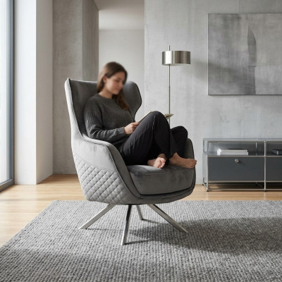 Innovativ Grouwene Still Luxuséise Clubstill Wunnzëmmer Fauteuil