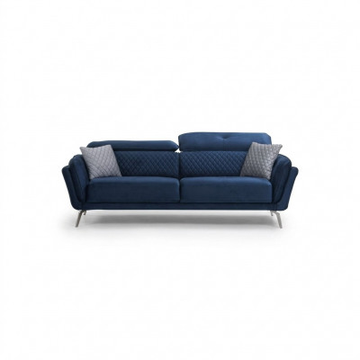 Blo Stoffsofa Modernes Wunnzëmmer Dräisëtzer Luxus 3-Sëtzer Canapé