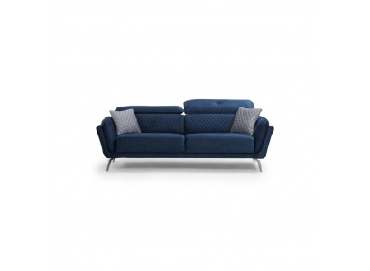 Blo Stoffsofa Modernes Wunnzëmmer Dräisëtzer Luxus 3-Sëtzer Canapé