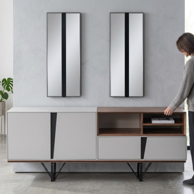 Luxus Anrichte Sideboard Schaf Kommode Holzschaf Holz Wäiss