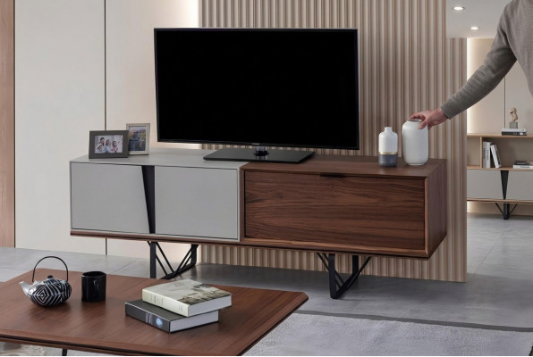 Wunnzëmmer Sideboard TV Stänner RTV Lowboard brong Holz Dësch Miwwel