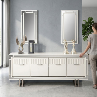 Sideboard Wäiss Schaf Kommode Holzschaf Holz Iesszëmmer