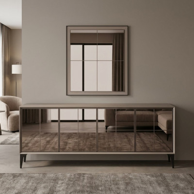 Anrichte Luxus Sideboard Schaf Kommode Holzschaf Holz Wäiss Modern