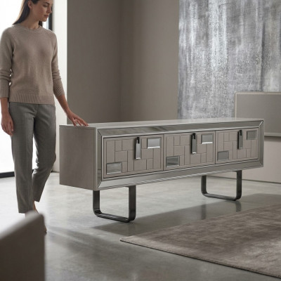 Sideboard TV Ständer RTV Lowboard Wunnwand Holz Wäiss Miwwele Wunnzëmmer