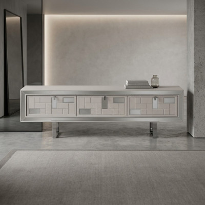 Sideboard TV Ständer RTV Lowboard Wunnwand Holz Wäiss Miwwele Wunnzëmmer