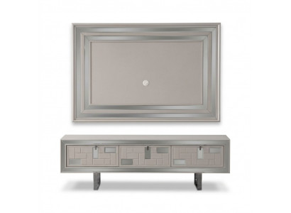 Wunnwand Sideboard TV-Stänner Wandpaneel Wäiss RTV Lowboard Modern