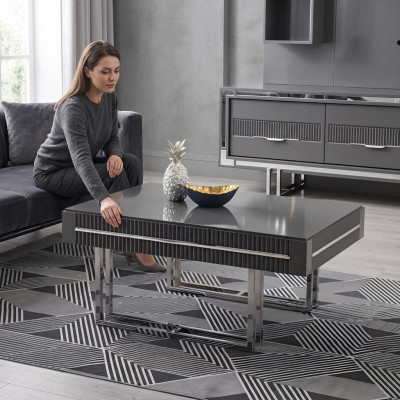 Canapéistaffel Kaffisdësch Lounge Dësch Niewendësch Holz Gro Dësch Modern