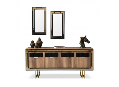 Holzkaart Anrichte Sideboard Braun Schaf Kommode Holz Iesszëmmer