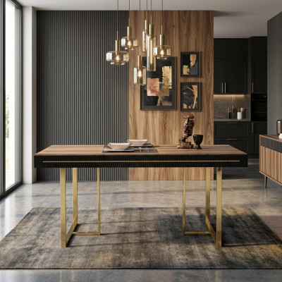 Holz Dësch Iesszëmmerdësch Iessdësch Dësch Iesszëmmer Iesseck Holz Braun