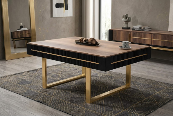 Couchtisch Kaffeisdësch Sofadësch Bäikëscht Holz Brong Dësch Design