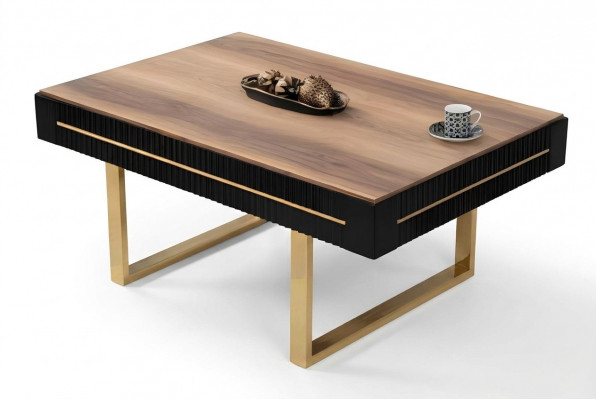 Couchtisch Kaffeisdësch Sofadësch Bäikëscht Holz Brong Dësch Design