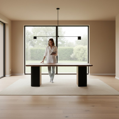 Iesszëmmerdësch Iessdësch Iesseck Dësch Holz­dësch Holz Braun Iesszëmmer