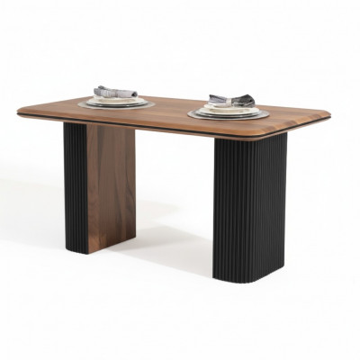 Holzdësch Iesszëmmerschäfferdësch Dësch 140 cm Dësch Holz Braun Iesszëmmer