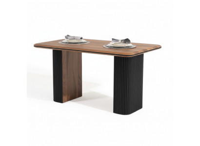 Holzdësch Iesszëmmerschäfferdësch Dësch 140 cm Dësch Holz Braun Iesszëmmer