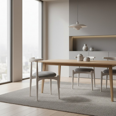 Gruppe Kichenstull Esszëmmerstull Holzstull Set 2 Stéck Stull Beige