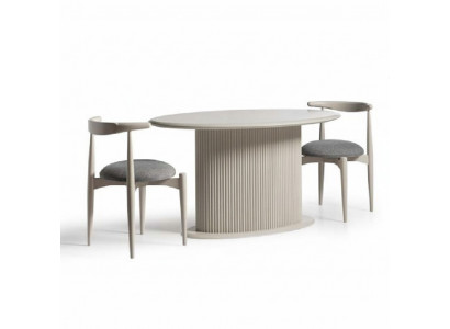 Iessgrupp Komplett Iesszëmmer Iessdësch Still 5-teil Beige Luxus Modern