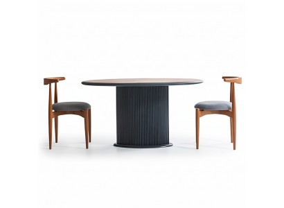 Modern Iessgrupp Komplett Iesszëmmer Iessdësch Still 3 Stéck Braun
