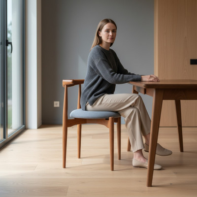 Braun Grupp Kichenstillen Iesszëmmerstillen Holzstillen Set 4tlg Stillen