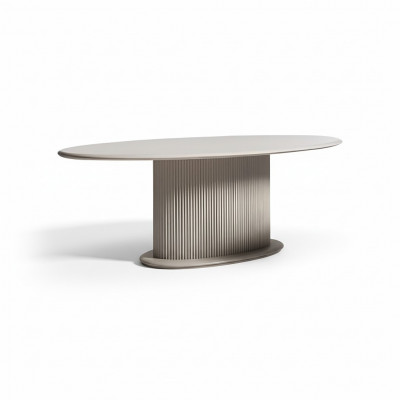 Luxus Iesszëmmerdësch Iessdësch Dësch Holz Beige Iesszëmmer Holzdësch