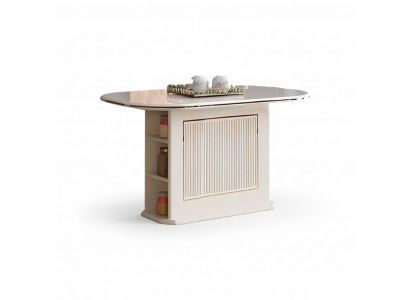 Modernen Iesszëmmerdësch Iessdësch Dësch Holz Beige Iesszëmmer Hozdësch