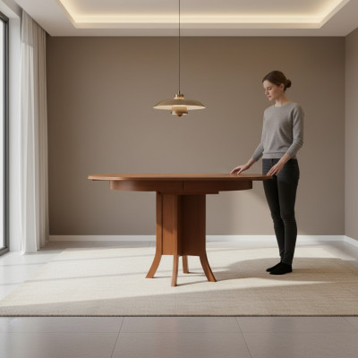 Klasseschen Iessdësch Iesszëmmerdësch Braun Holz Holzdësch Dësch Kleng