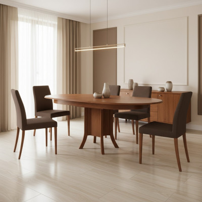 Klasseschen Iessdësch Iesszëmmerdësch Braun Holz Holzdësch Dësch Kleng