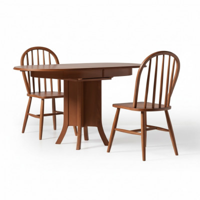 Garnitur Iessgruppe Holz Iesszëmmer Iessdësch Stull 5tlg Braun Iesseck