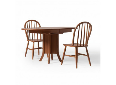 Garnitur Iessgruppe Holz Iesszëmmer Iessdësch Stull 5tlg Braun Iesseck