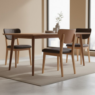 Kichestull Holzstull Iesszëmmerstull Blo Holz Klassische Stull Stoff