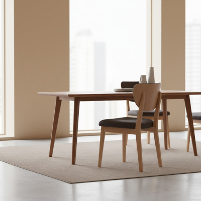 Holz Garnitur Iessgrupp Iesssall Iessdësch Still 7tlg Braun Iesseck
