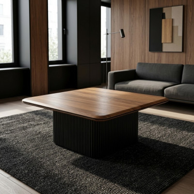 Dësch fir virum Canapé Kaffisdësch Sofa-Dësch Niewendësch Holz Brong Dësch Design