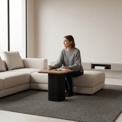 Niewent Dësch Sofadësch Kaffisdësch Sofa Dësch Holz Brong Dësch Design