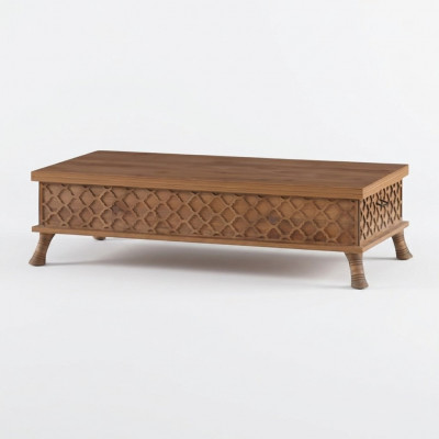 Dësch virum Sofa Kaffisdësch Nebenuecht Dësch aus Holz Braun Dësch Miwwelstéck
