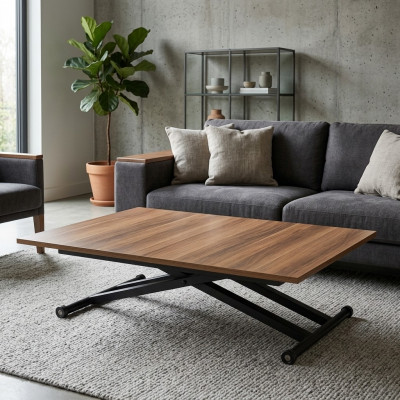 Iessdësch Kaffisdësch Auszéibare Dësch Holz Brong Kaffisdësch 120 cm