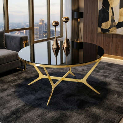 Dësch Wunnzëmmer Couchtisch Sofadësch Kaffisdësch Säitendësch Gold