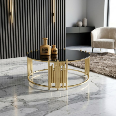 Wunnzëmmer Dësch Niddreg Dësch Kaffisdësch Bäidësch Gold Sofa Dësch