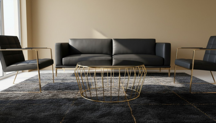 Kaffisdësch Gold Wunnzëmmer Dësch Couchdësch Niewendësch Sofadësch