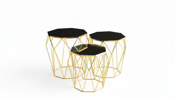 Niewendëscher Komplet Kaffisdëscher Sofadëscher 3 Deeler Couchdëscher Gold