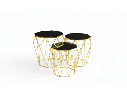 Niewendëscher Komplet Kaffisdëscher Sofadëscher 3 Deeler Couchdëscher Gold