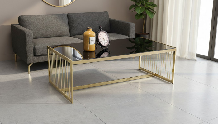Canapé Dëscht Kaffisdësch Wunnzëmmerdësch Bäisedësch Sofadësch Gold