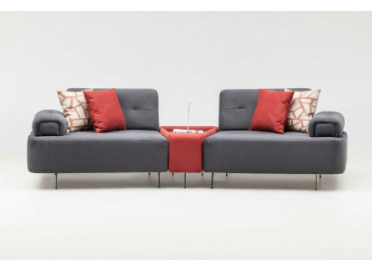 Luxus Couch Stoffsofa Sofa 2 Sëtzer Zweesëtzer Gro Polstersofa Dësch