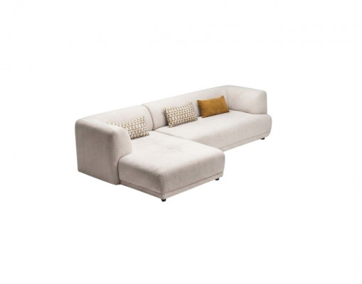 Eckgarnitur Ecksofa L-Form Stoffsofa Polstersofa Canapé Sofa Beige