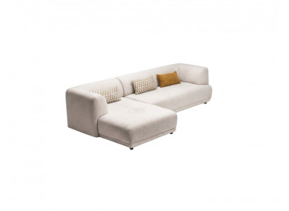 Eckgarnitur Ecksofa L-Form Stoffsofa Polstersofa Canapé Sofa Beige