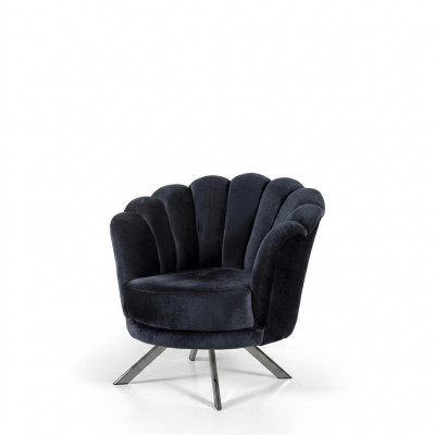 Cocktailsessel Fauteuil Ohrensessel Stoffsessel Schwaarz Polster Séier