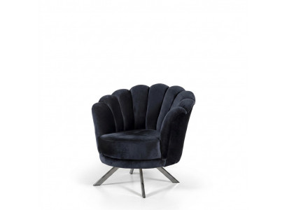Cocktailsessel Fauteuil Ohrensessel Stoffsessel Schwaarz Polster Séier