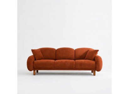 Polstergaang Orange Dräisëtzeger Sofa 3 Sëtz Stoffsofa Couch Modern
