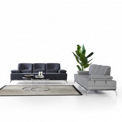 Schwaarz/Grau Sofagarnitur Gepolstert Couchen Designer Drësëtz Couch Set