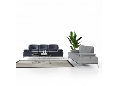 Schwaarz/Grau Sofagarnitur Gepolstert Couchen Designer Drësëtz Couch Set
