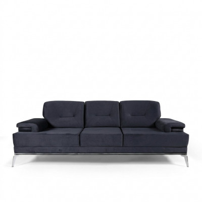 Dräisëtzer Canapé Stoffsofa Design Blo Canapé 3 Sëtzer Polstersofa